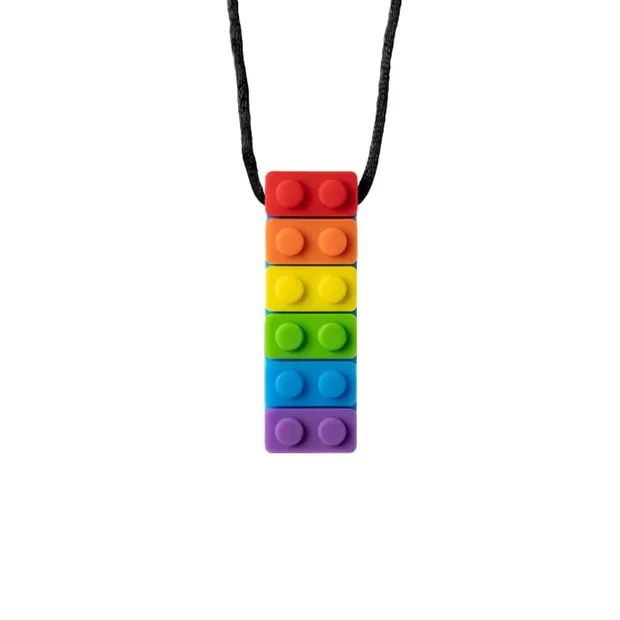 Rainbow block chewable pendant