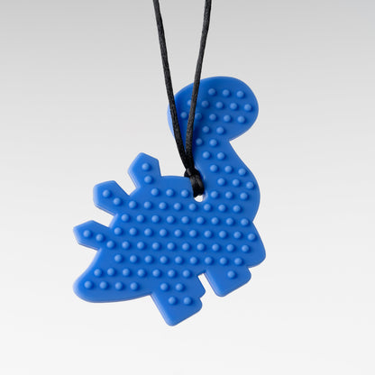 Dinosaur Pendant Oral Motor Sensory Chew Necklace Blue
